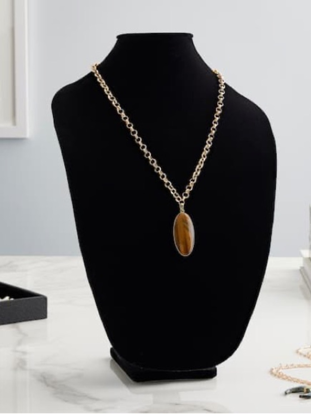 15" Black Velvet Necklace Stand